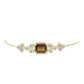 Goldplattiertes Silberarmband mit Cognac-Quarz und weißem Topas