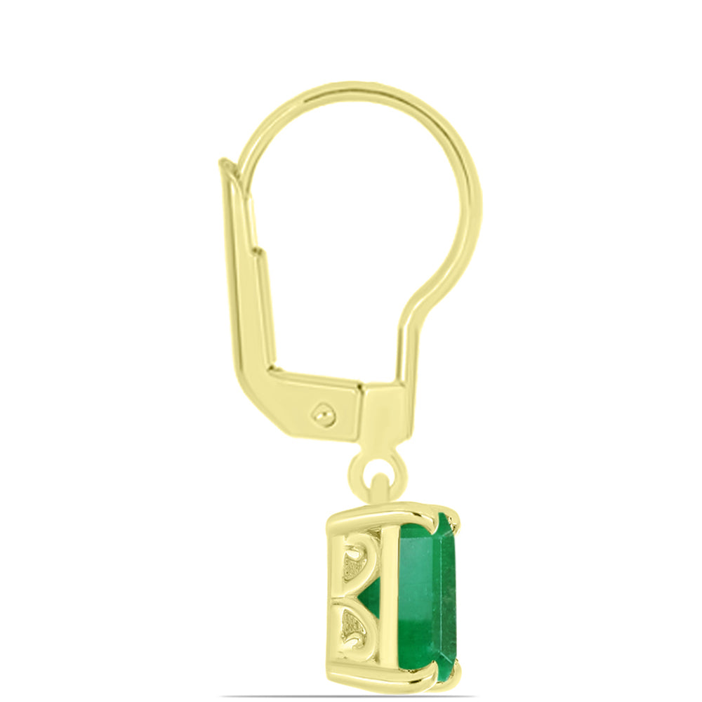 Goldplattierte Silberohrringe mit brasilianischem Smaragd 2 