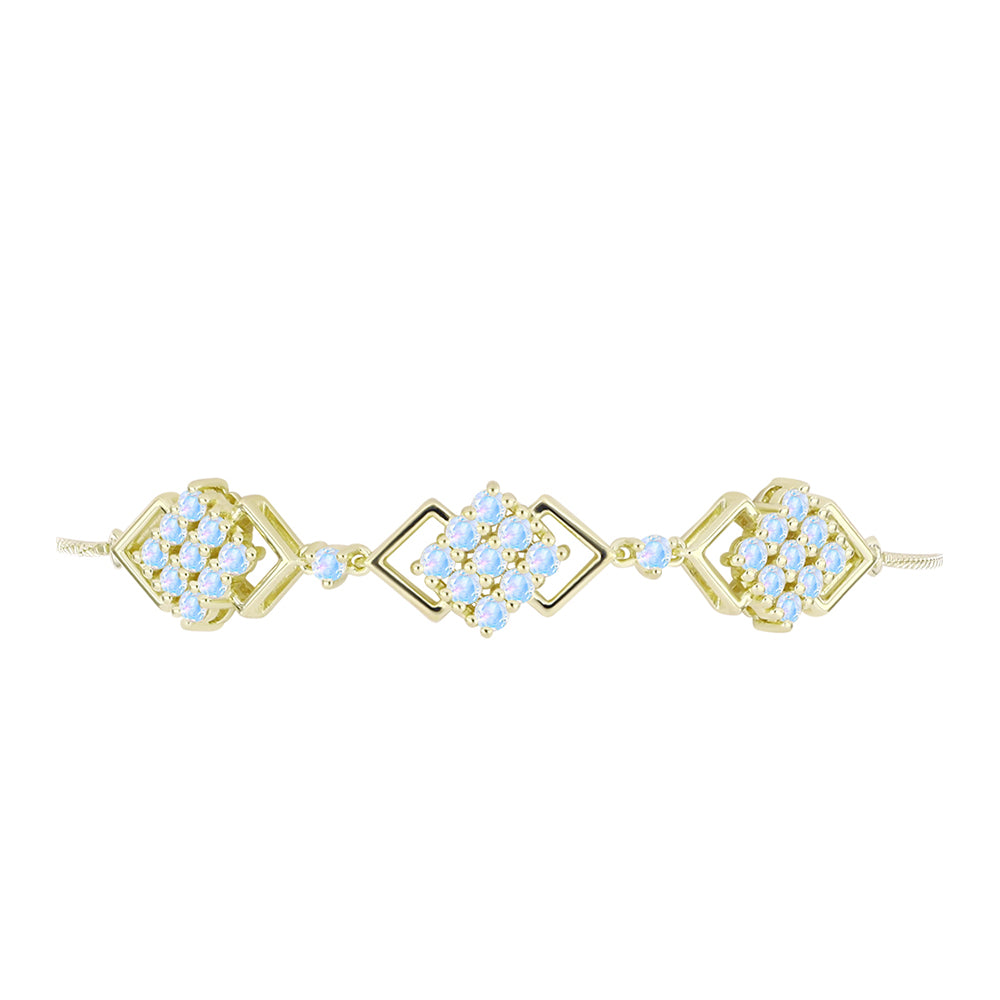 Goldplattiertes Silberarmband mit Regenbogenmondstein 2 