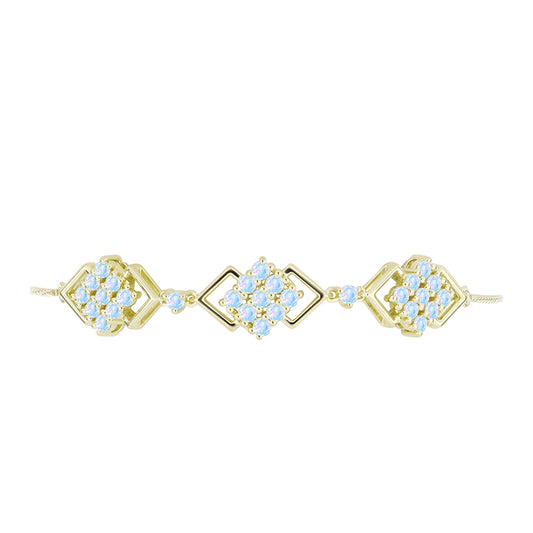 Goldplattiertes Silberarmband mit Regenbogenmondstein