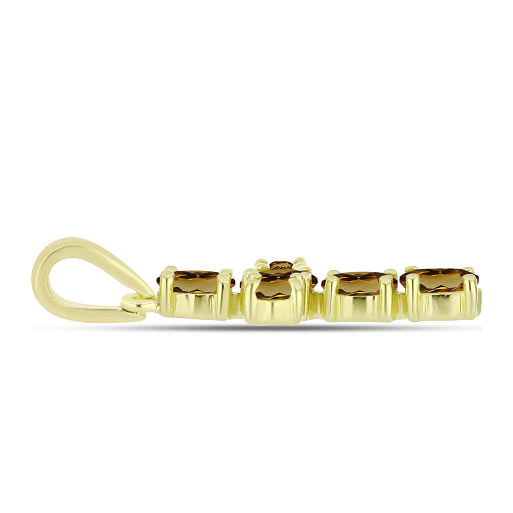 Goldplattierter Silberanhänger mit Cognac-Quarz 2 