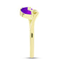 Goldplattierter Silberring mit lila Achat