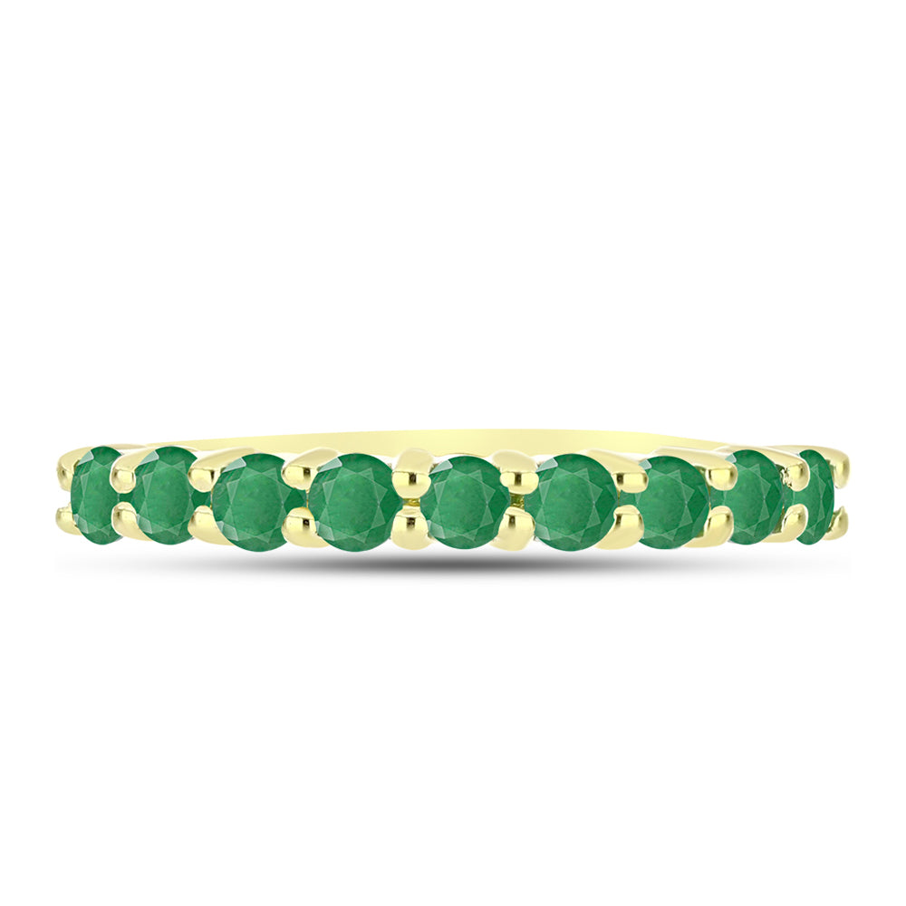 Goldplattierter Silberring mit brasilianischem Smaragd 2 