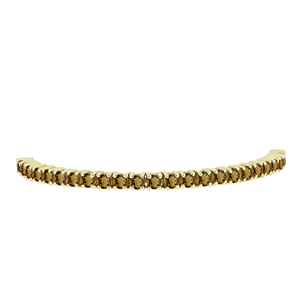 Goldplattiertes Silberarmband mit Cognac-Quarz 2 