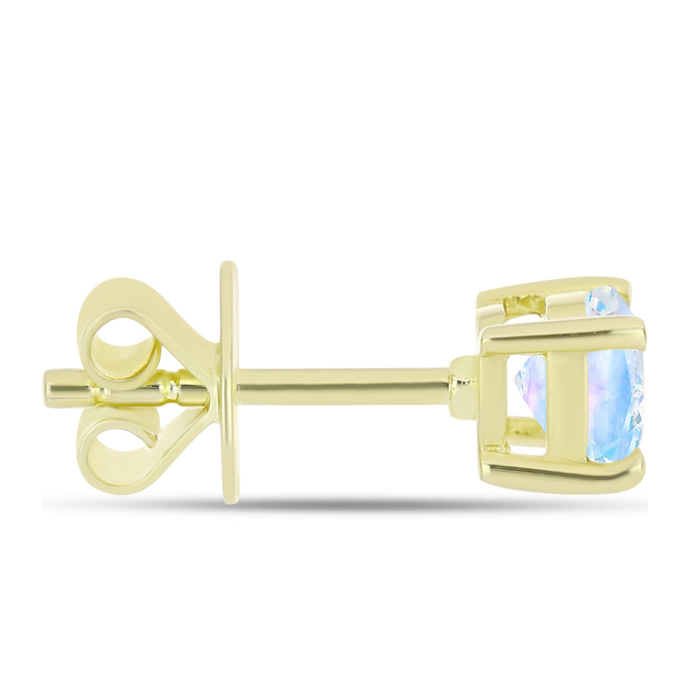 Goldplattierte Silberohrringe mit Regenbogenmondstein 2 