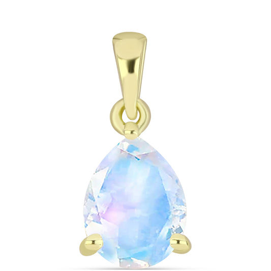 Goldplattierter Silberanhänger mit Regenbogenmondstein
