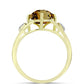 Goldplattierter Silberring mit Cognac-Quarz und weißem Topas