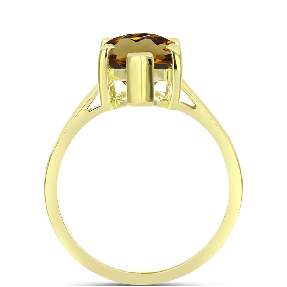 Goldplattierter Silberring mit Cognac-Quarz 2 