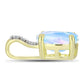 Goldplattierter Silberanhänger mit Regenbogenmondstein und weißem Topas