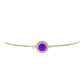 Goldplattiertes Silberarmband mit lila Achat und weißem Topas