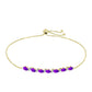 Goldplattiertes Silberarmband mit lila Achat und weißem Topas