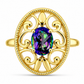 Goldplattierter Silberring mit mystischem Topas