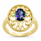 Goldplattierter Silberring mit mystischem Topas