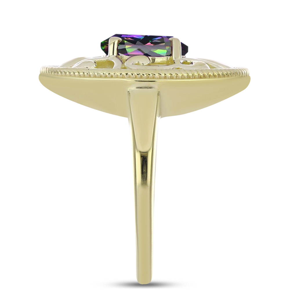 Goldplattierter Silberring mit mystischem Topas