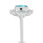 Silberring mit Paraiba Quarz und weißem Topas