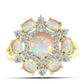 Goldplattierter Silberring mit Welo-Opal und weißem Topas