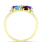 Goldplattierter Silberring mit Barton Granat und marokkanischem Amethyst