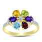 Goldplattierter Silberring mit Barton Granat und marokkanischem Amethyst