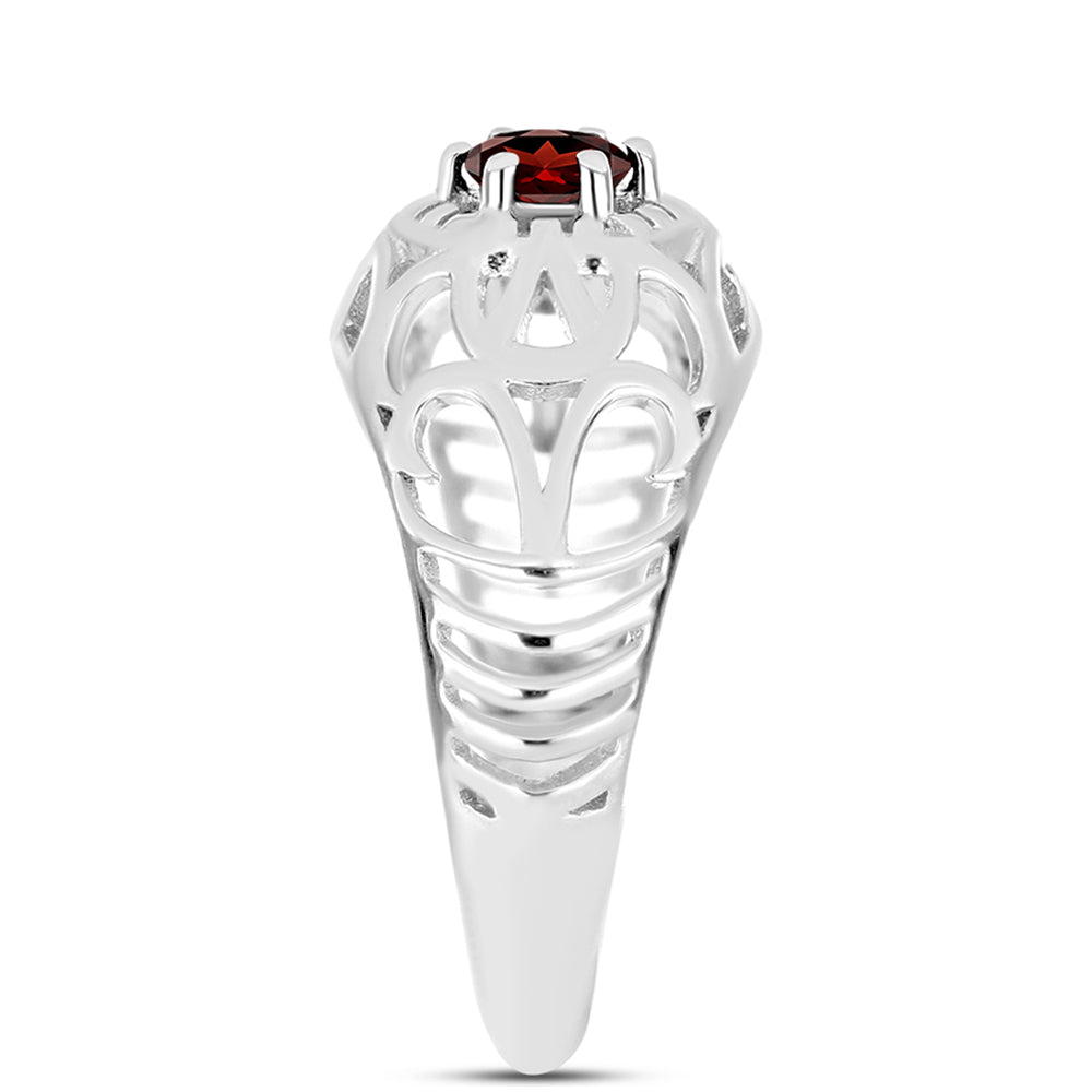 Silberring mit Barton Granat 4 