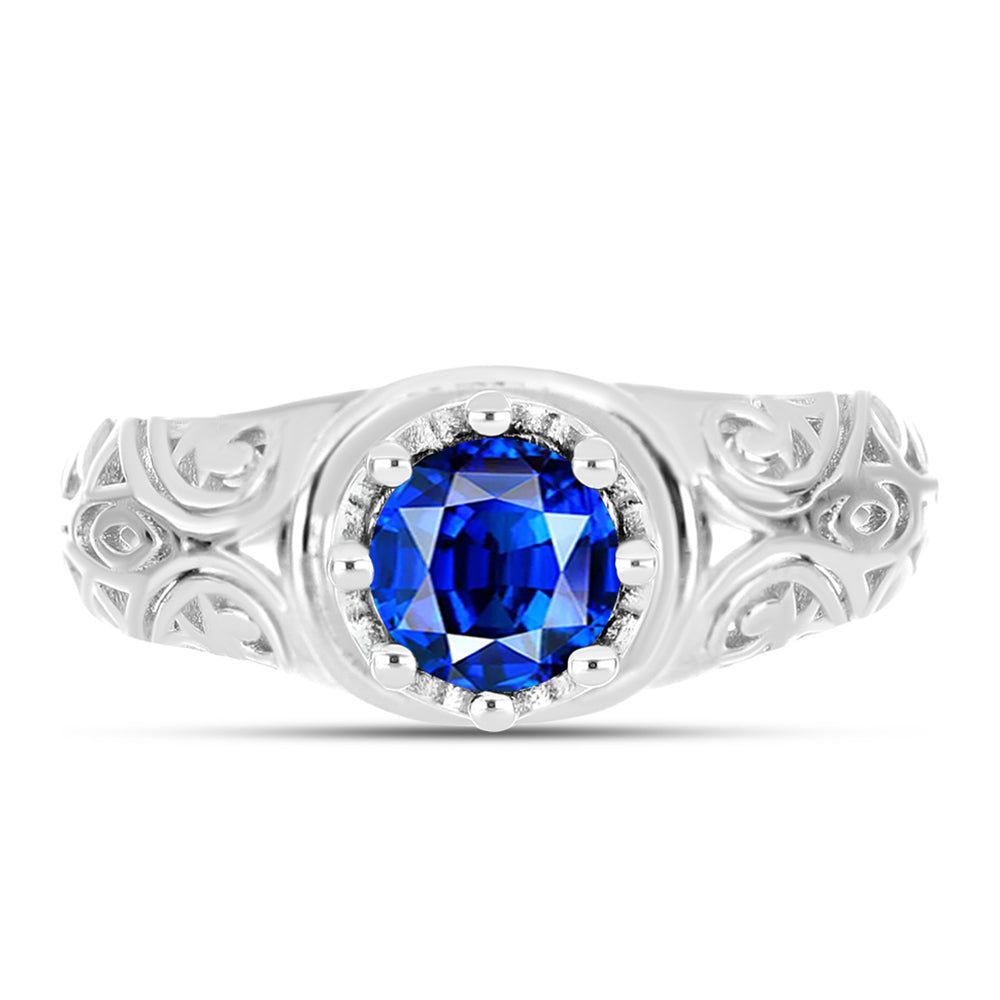 Silberring mit australischem blauem Saphir 1 
