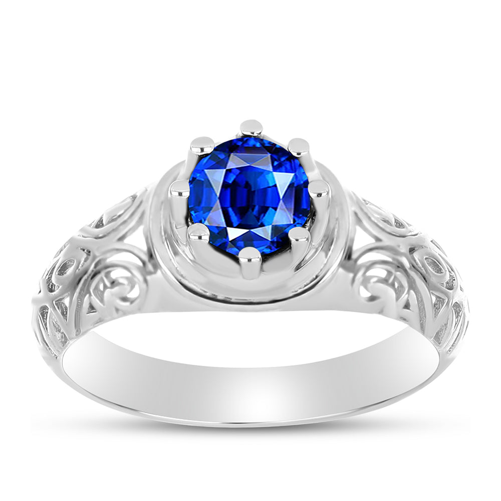 Silberring mit australischem blauem Saphir 3 