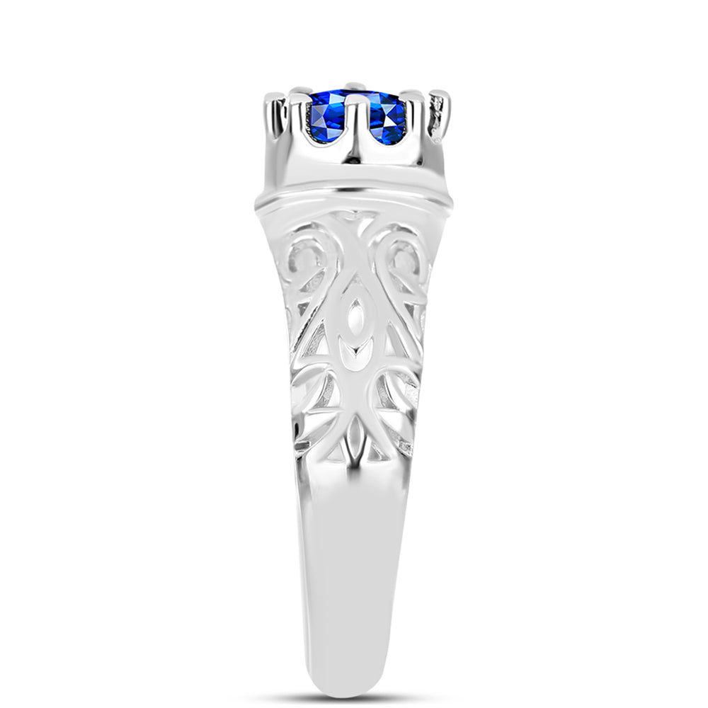 Silberring mit australischem blauem Saphir