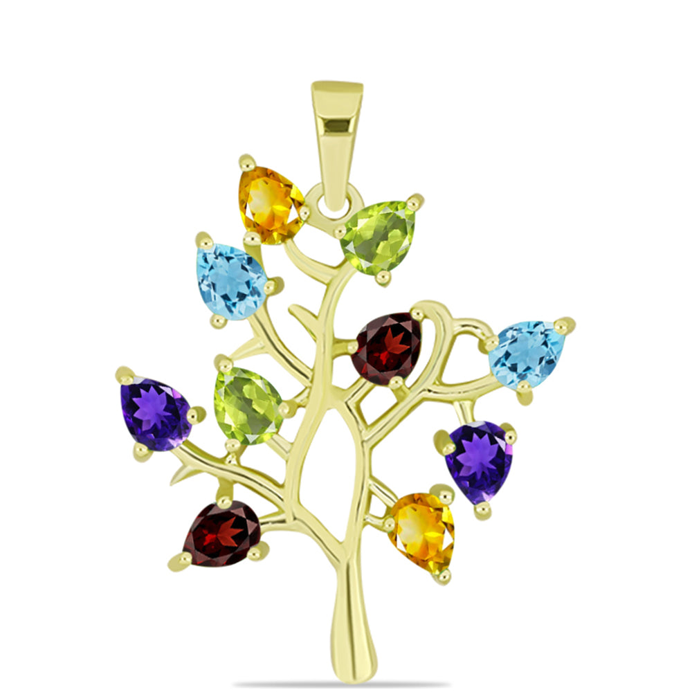 Goldplattierter Silberanhänger mit Barton Granat und marokkanischem Amethyst 1 