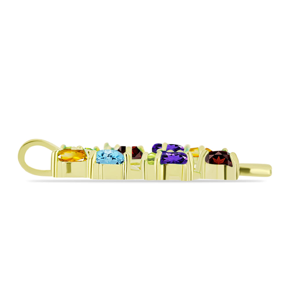 Goldplattierter Silberanhänger mit Barton Granat und marokkanischem Amethyst 2 