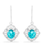 Silberohrringe mit Paraiba Quarz und weißem Topas