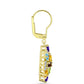 Goldplattierte Silberohrringe mit Barton Granat und marokkanischem Amethyst