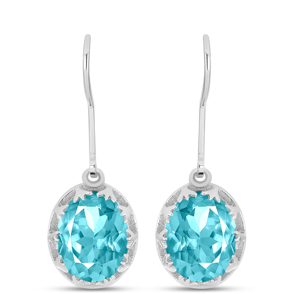 Silberohrringe mit Paraiba Quarz