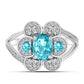 Silberring mit Paraiba Quarz und weißem Topas