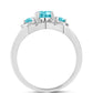 Silberring mit Paraiba Quarz und weißem Topas