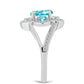 Silberring mit Paraiba Quarz und weißem Topas