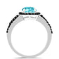 Silberring mit Paraiba Quarz und schwarzem Spinell