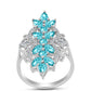 Silberring mit Paraiba Quarz und weißem Topas