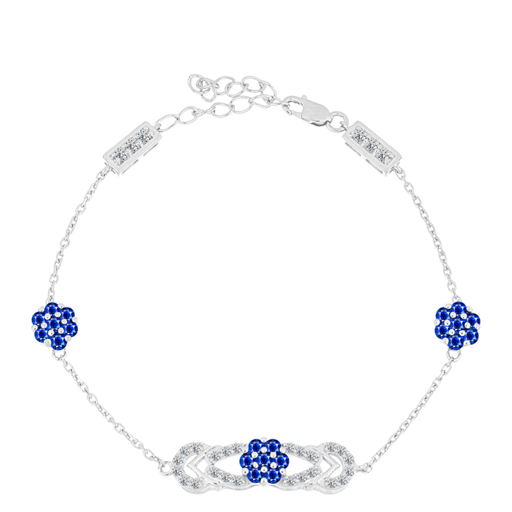 Silberarmband mit australischem blauem Saphir und weißem Topas 1 