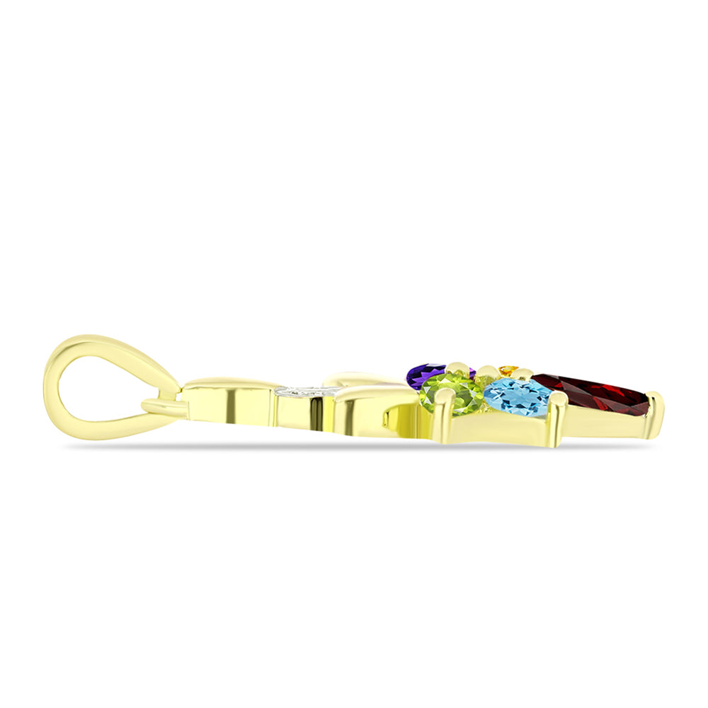 Goldplattierter Silberanhänger mit Barton Granat und marokkanischem Amethyst 2 