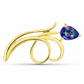Goldplattierte Silberbrosche mit mystischem Topas