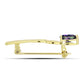 Goldplattierte Silberbrosche mit mystischem Topas