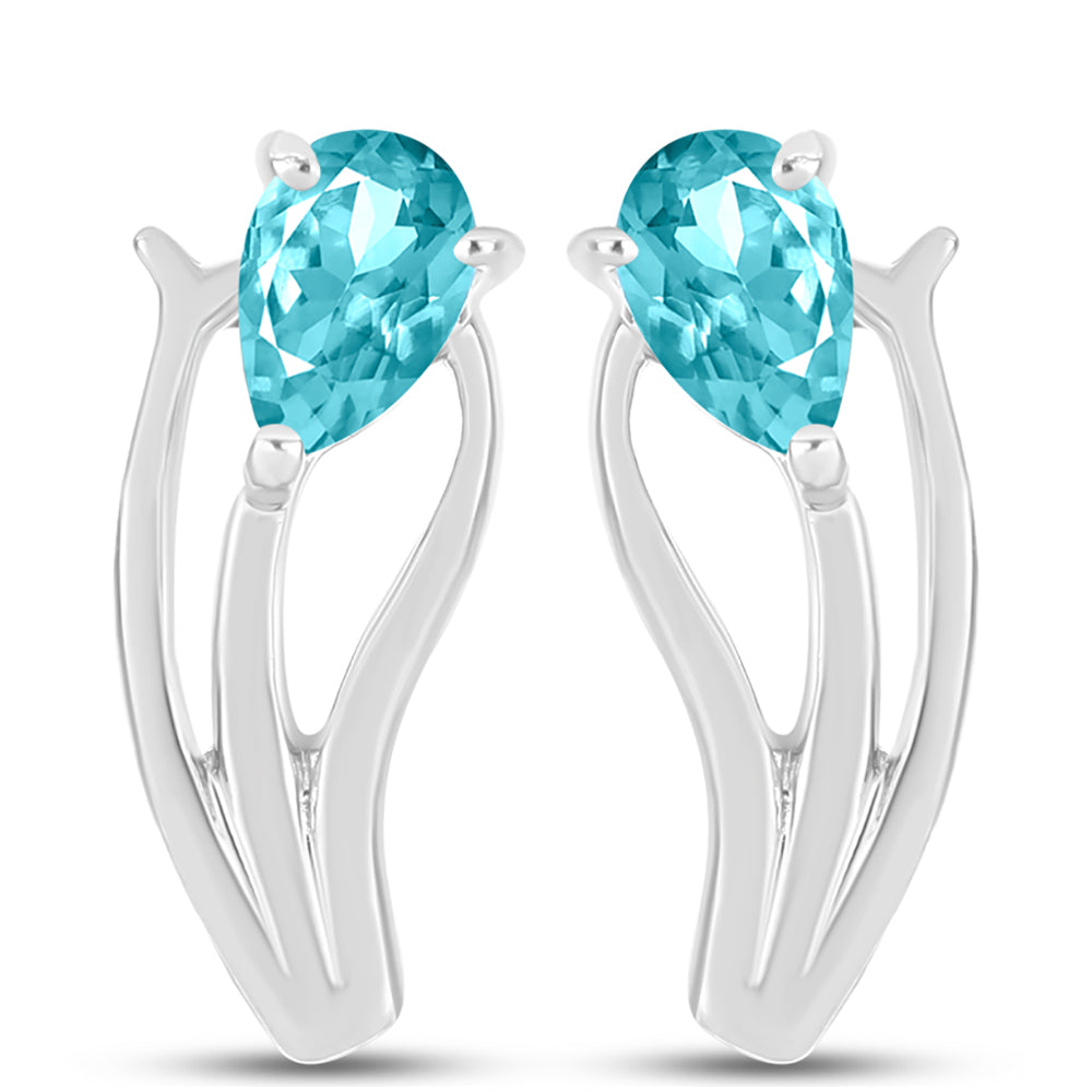 Silberohrringe mit Paraiba Quarz 1 