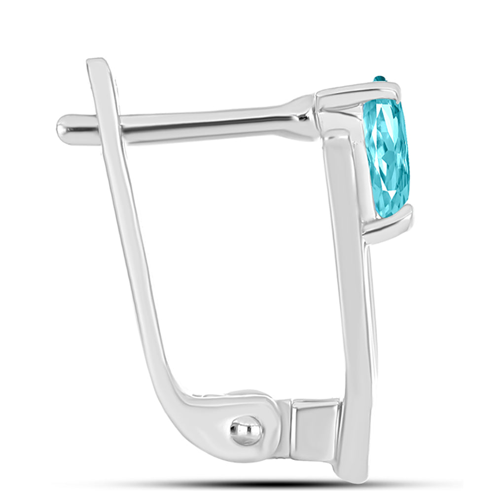 Silberohrringe mit Paraiba Quarz 2 