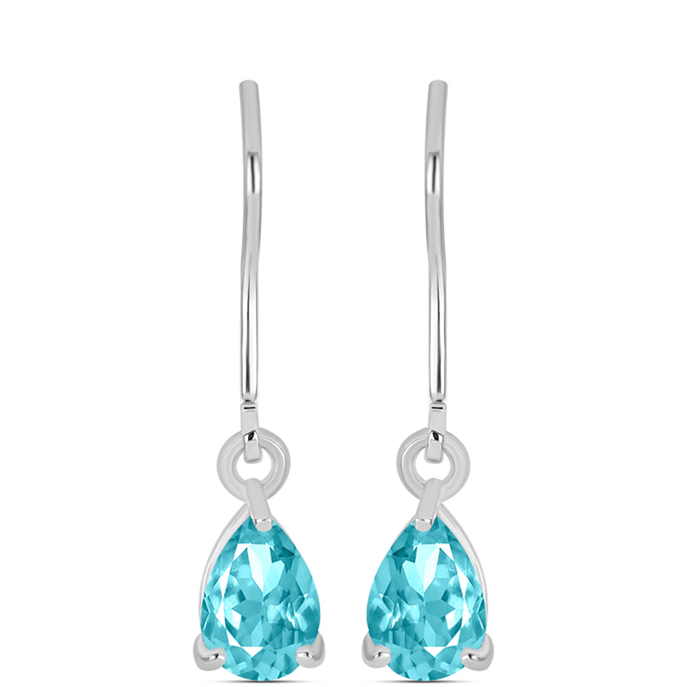 Silberohrringe mit Paraiba Quarz