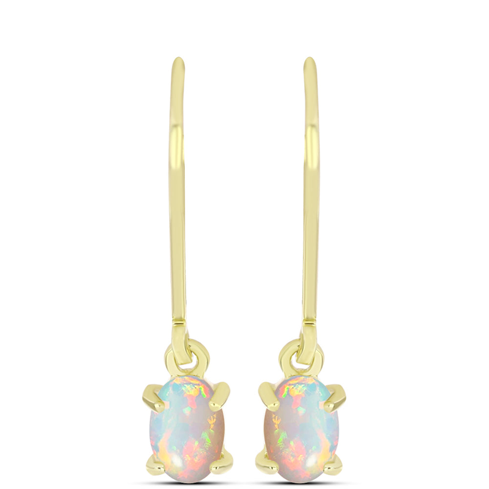 Goldplattierte Silberohrringe mit Welo-Opal