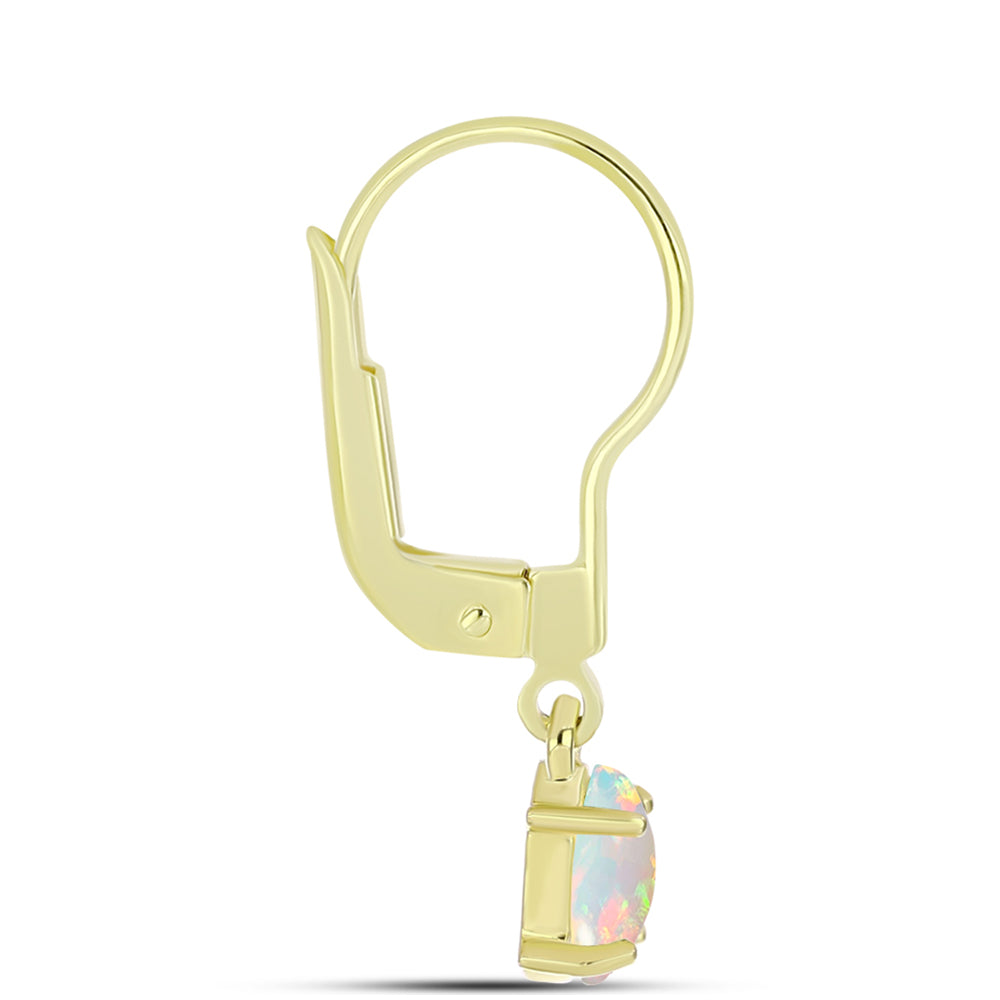 Goldplattierte Silberohrringe mit Welo-Opal 2 