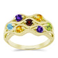 Goldplattierter Silberring mit Barton Granat und marokkanischem Amethyst