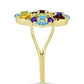 Goldplattierter Silberring mit Barton Granat und marokkanischem Amethyst