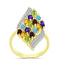 Goldplattierter Silberring mit Barton Granat und marokkanischem Amethyst