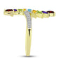 Goldplattierter Silberring mit Barton Granat und marokkanischem Amethyst