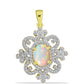 Goldplattierter Silberanhänger mit Welo-Opal und weißem Topas